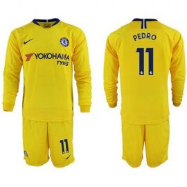 Chelsea #11 Pedro Away Long Sleeves Soccer Club Jersey