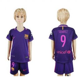 Barcelona #9 Suarez Away Kid Soccer Club Jersey