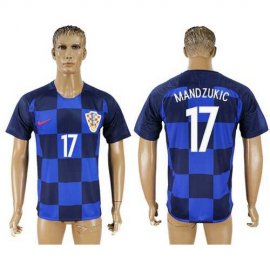 Croatia #17 Mandzukic Away Soccer Country Jersey
