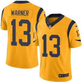 Nike Los Angeles Rams #13 Kurt Warner Gold Mens Stitched NFL Limited Rush Jersey
