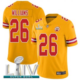 Nike Kansas City Chiefs #26 Damien Williams Gold Super Bowl LIV 2020 Mens Stitched NFL Limited Inverted Legend Jersey