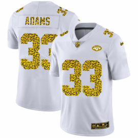 New York New York Jets #33 Jamal Adams Mens Nike Flocked Leopard Print Vapor Limited NFL Jersey White