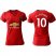 Womens Manchester United #10 Rashford Red Home Soccer Club Jersey