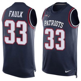 Nike New England Patriots #33 Kevin Faulk Navy Blue Team Color Mens Stitched NFL Limited Tank Top Jersey