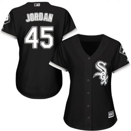 Chicago White Sox #45 Michael Jordan Black Alternate Womens Stitched MLB Jersey