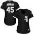 Chicago White Sox #45 Michael Jordan Black Alternate Womens Stitched MLB Jersey
