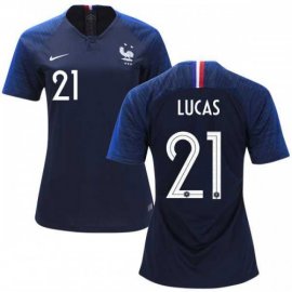 Womens France #21 Lucas Home Soccer Country Jersey