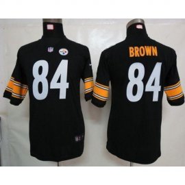 Nike Pittsburgh Steelers #84 Antonio Brown Black Team Color Youth Stitched NFL Elite Jersey