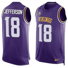 Nike Minnesota Vikings #18 Justin Jefferson Purple Team Color Mens Stitched NFL Limited Tank Top Jersey