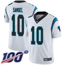 Nike Carolina Panthers #10 Curtis Samuel White Mens Stitched NFL 100th Season Vapor Limited Jersey