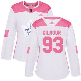 Adidas Toronto Maple Leafs #93 Doug Gilmour White/Pink Authentic Fashion Womens Stitched NHL Jersey