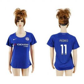 Womens Chelsea #11 Pedro Home Soccer Club Jersey