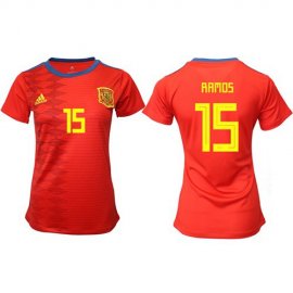 Womens Spain #15 Ramos Red Home Soccer Country Jersey