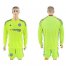 Chelsea Blank Shiny Green Goalkeeper Long Sleeves Soccer Club Jersey