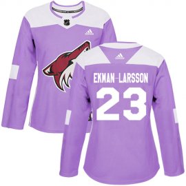 Adidas Arizona Coyotes #23 Oliver Ekman-Larsson Purple Authentic Fights Cancer Womens Stitched NHL Jersey