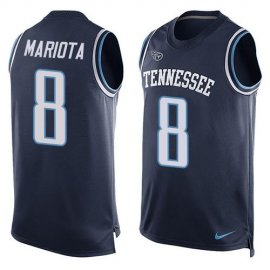 Nike Tennessee Titans #8 Marcus Mariota Navy Blue Team Color Mens Stitched NFL Limited Tank Top Jersey