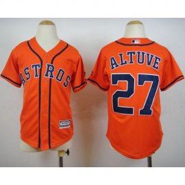Houston Astros #27 Jose Altuve Orange Cool Base Stitched Youth MLB Jersey