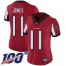 Nike Atlanta Falcons #11 Julio Jones Red Team Color Womens Stitched NFL 100th Season Vapor Limited Jersey