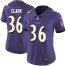 Nike Baltimore Ravens #36 Chuck Clark Purple Team Color Womens Stitched NFL Vapor Untouchable Limited Jersey