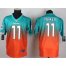 Nike Miami Dolphins #11 DeVante Parker Aqua Green/Orange Mens Stitched NFL Elite Fadeaway Fashion Jersey