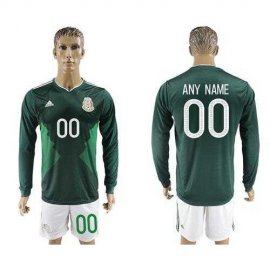 Mexico Personalized Home Long Sleeves Soccer Country Jersey