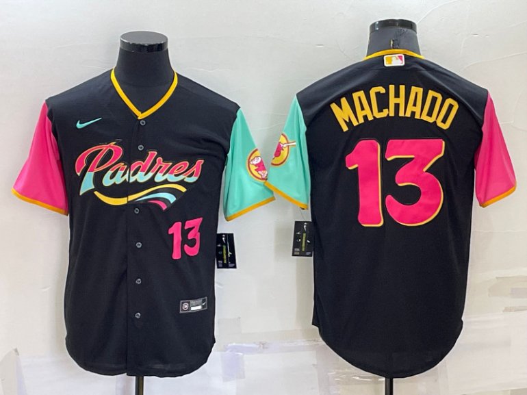 Padres 13 Manny Machado Black Nike 2022 City Connect Cool Base Jerseys Padres 13 Manny Machado Black Nike 2022 City Connect Cool Base Jerseys