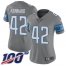 Nike Detroit Lions #42 Devon Kennard Gray Womens Stitched NFL Limited Rush 100th Season Jersey