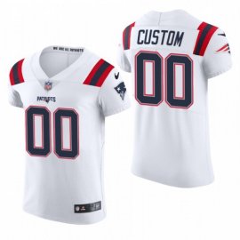 New England Patriots Custom Nike Mens White Team Color Mens Stitched NFL 2020 Vapor Untouchable Elite Jersey