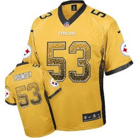 Nike Pittsburgh Steelers #53 Maurkice Pouncey Gold Mens Stitched NFL Elite Drift Fashion Jersey