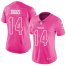 Nike Minnesota Vikings #14 Stefon Diggs Pink Womens Stitched NFL Limited Rush Fashion Jersey