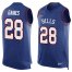 Nike Buffalo Bills #28 E.J. Gaines Royal Blue Team Color Mens Stitched NFL Limited Tank Top Jersey