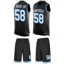 Nike Carolina Panthers #58 Thomas Davis Sr Black Team Color Mens Stitched NFL Limited Tank Top Suit Jersey