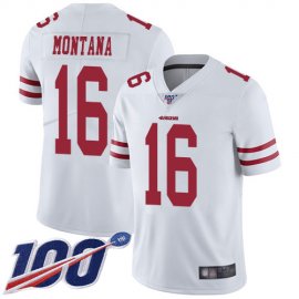 Nike San Francisco 49ers #16 Joe Montana White Mens Stitched NFL 100th Season Vapor Limited Jersey