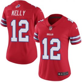 Nike Buffalo Bills #12 Jim Kelly Red Womens Stitched NFL Limited Rush Jersey
