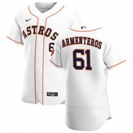 Houston Astros #61 Rogelio Armenteros Mens Nike White Home 2020 Authentic Player MLB Jersey