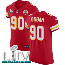 Nike Kansas City Chiefs #90 Emmanuel Ogbah Red Super Bowl LIV 2020 Team Color Mens Stitched NFL Vapor Untouchable Elite Jersey