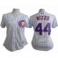 Chicago Cubs #44 Anthony Rizzo White(Blue Strip) Womens Fashion Stitched MLB Jersey