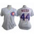 Chicago Cubs #44 Anthony Rizzo White(Blue Strip) Womens Fashion Stitched MLB Jersey