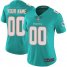 Nike Miami Dolphins Customized Aqua Green Team Color Stitched Vapor Untouchable Limited Womens NFL Jersey