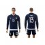 Argentina #13 Funes Away Long Sleeves Soccer Country Jersey