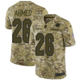 Nike Miami Dolphins #26 Salvon Ahmed Camo Mens Stitched NFL Limited 2018 Salute To Service Jersey
