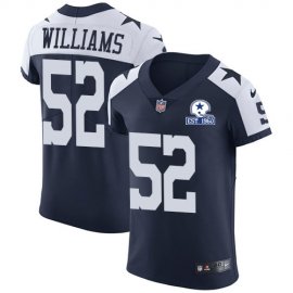 Nike Dallas Cowboys #52 Connor Williams Navy Blue Thanksgiving Mens Stitched With Established In 1960 Patch NFL Vapor Untouchable Throwback Elite Jersey