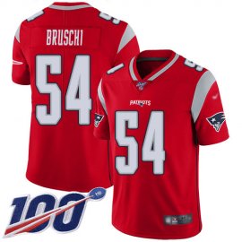 Nike New England Patriots #54 Tedy Bruschi Red Mens Stitched NFL Limited Inverted Legend 100th Season Jersey