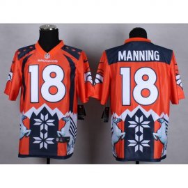 Nike Denver Broncos #18 Peyton Manning Orange Mens Stitched NFL Elite Noble Fashion Jersey