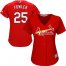 St.Louis Cardinals #25 Dexter Fowler Red Alternate Womens Stitched MLB Jersey