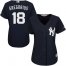 New York Yankees #18 Didi Gregorius Navy Blue Alternate Womens Stitched MLB Jersey
