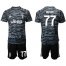 Juventus #77 Buffon Black Goalkeeper Soccer Club Jersey
