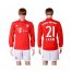 Bayern Munchen #21 Lahm Home Long Sleeves Soccer Club Jersey