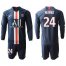 Paris Saint-Germain #24 Nkunku Home Long Sleeves Soccer Club Jersey