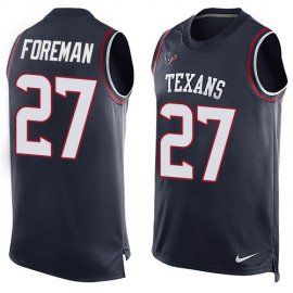Nike Houston Texans #27 DOnta Foreman Navy Blue Team Color Mens Stitched NFL Limited Tank Top Jersey